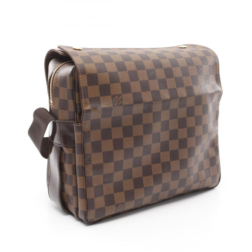 Louis Vuitton Brown Shoulder Bag Damier Canvas Leather Naviglio
